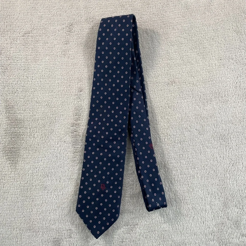 Christian Dior Paris New York Dress Tie Blue Geometric Silk Designer‎